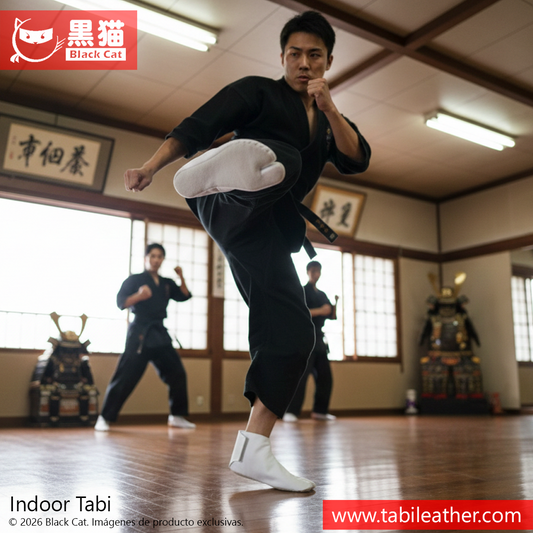 TABI DE INTERIOR EN CUERO BLANCO