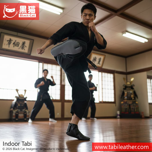 TABI DE INTERIOR EN CUERO NEGRO