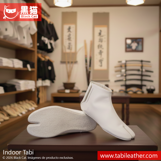 TABI DE INTERIOR EN CUERO BLANCO